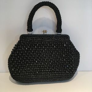 Black Handbag with Beading